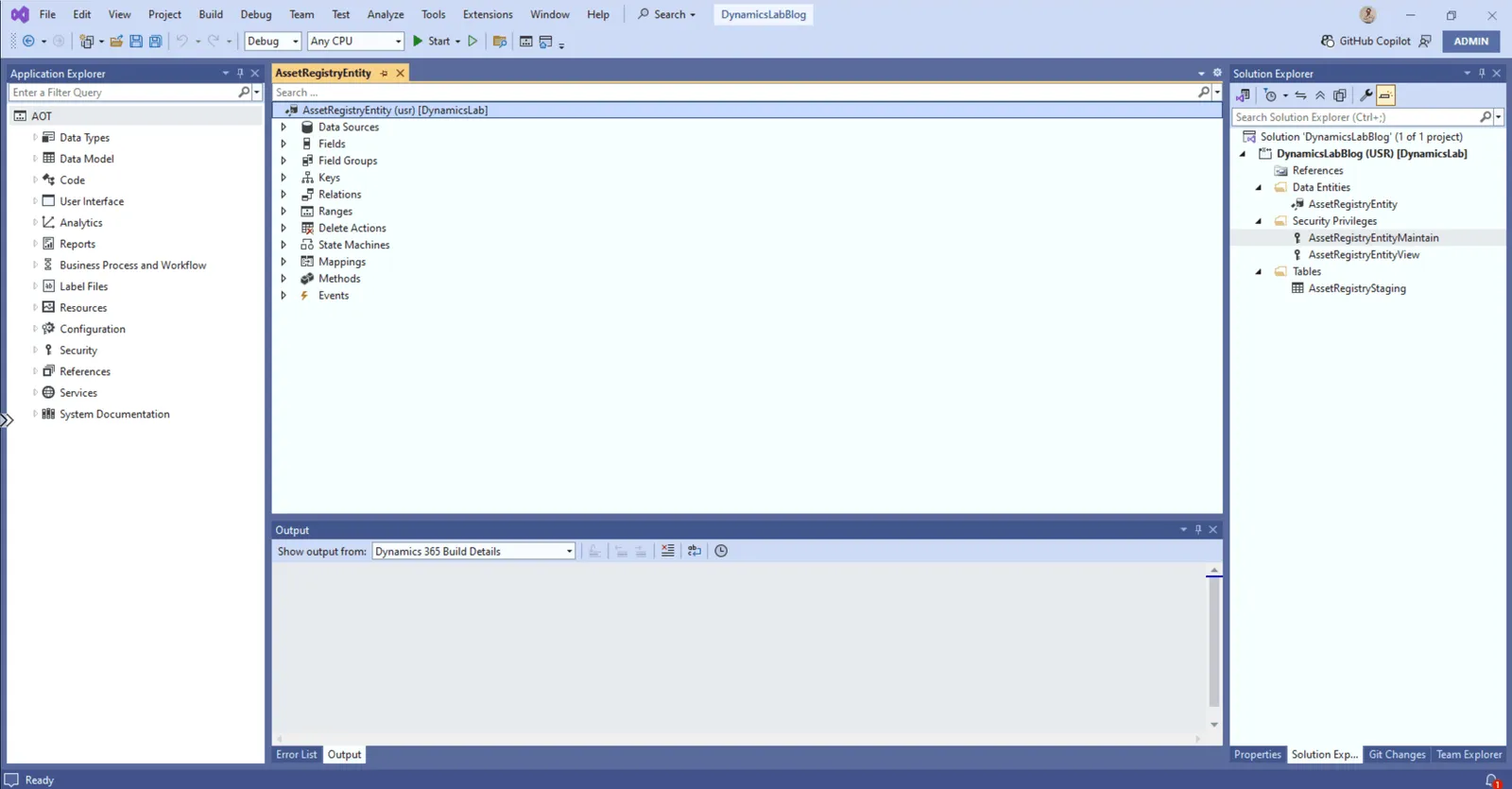 Asset registry entity