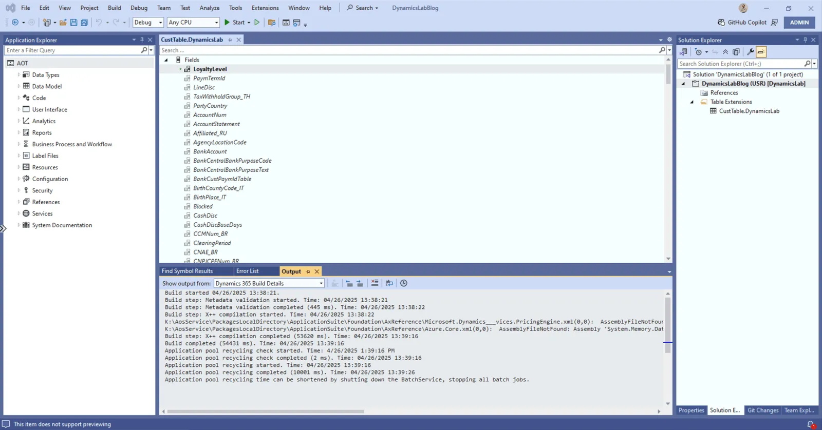 Custtable extension