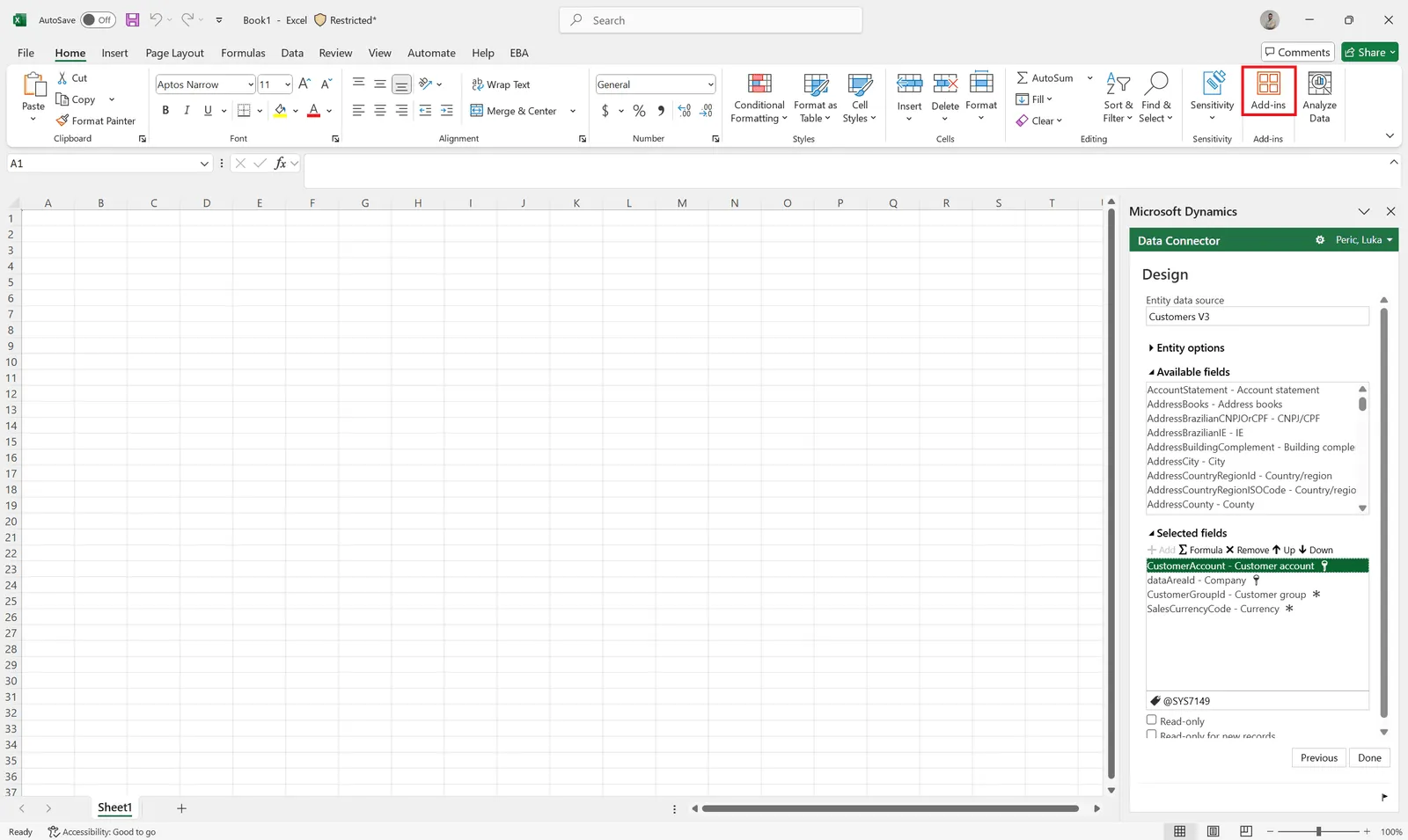 Excel addin