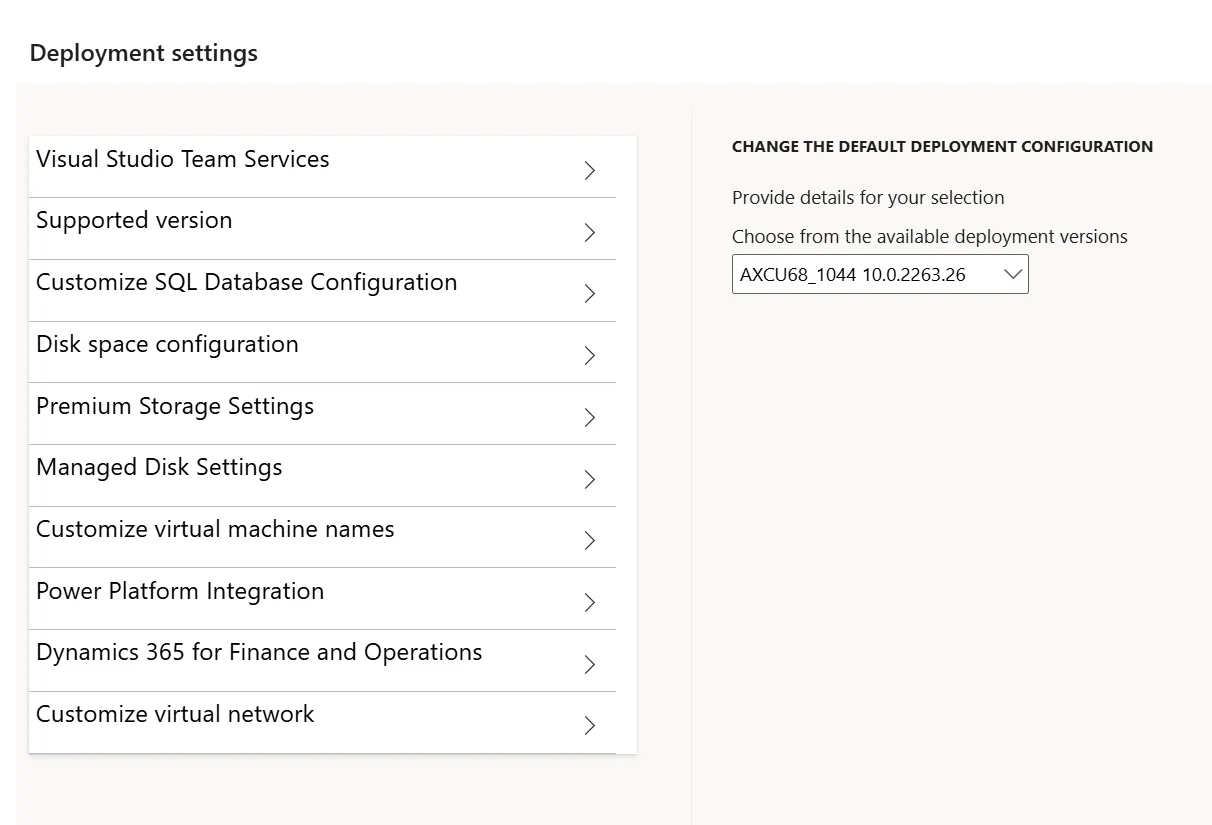 Screenshot: Supported version