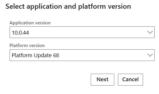 Select app version