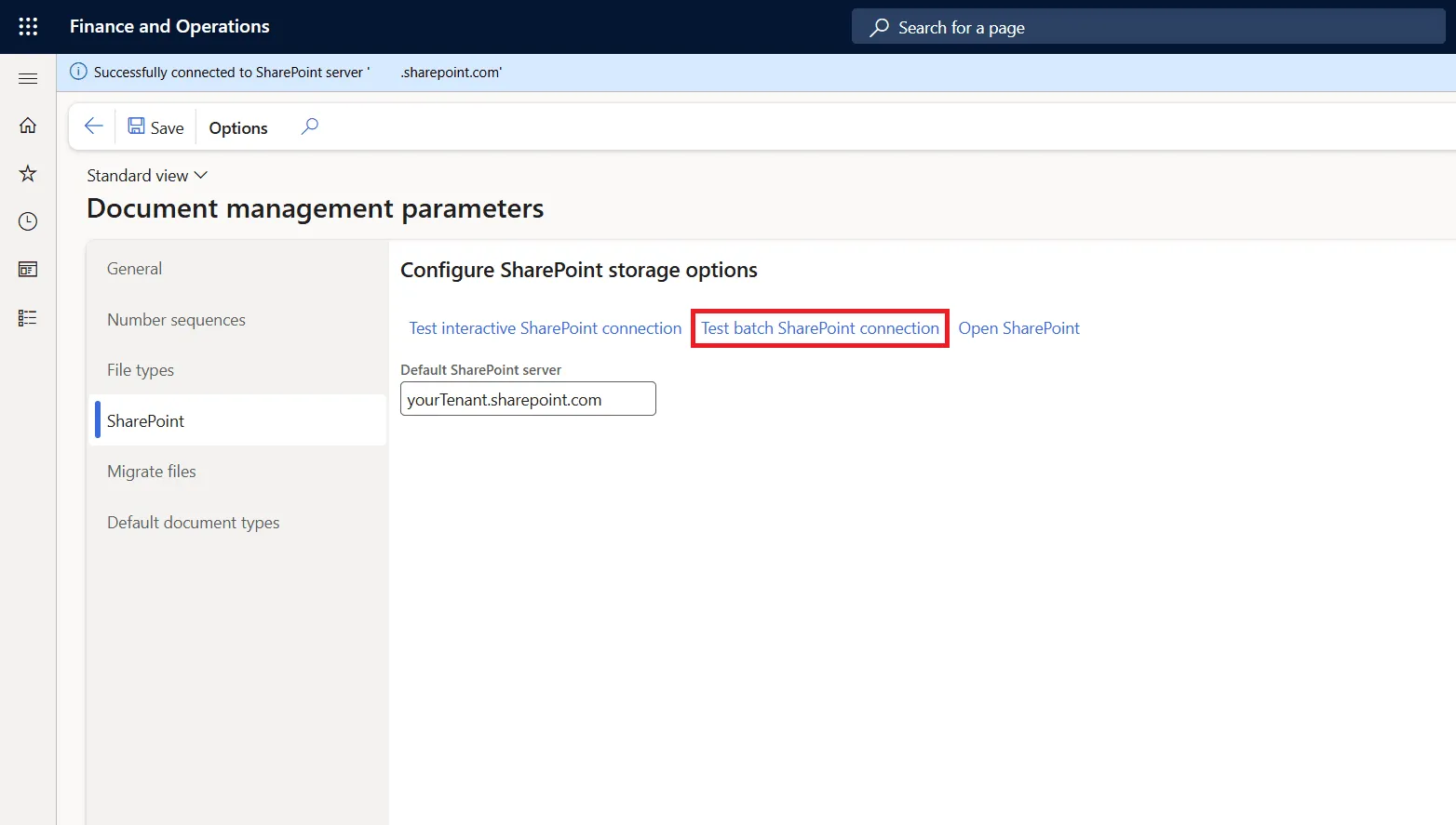 SharePoint connection working